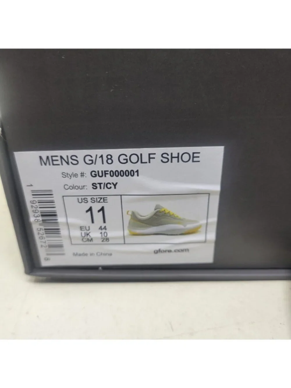 G/FORE G/18 Stone White Cyber Yellow Spikeless Golf Shoes Mens Size 11 GUF000001